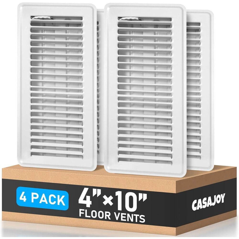 4" x 10" Floor Register Vent Covers 6-Pack, Walkable Powder-Coated Metal Covers